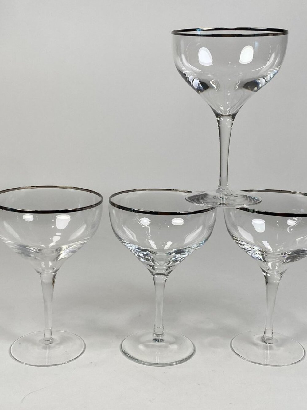 Lenox Weatherly Champagne Glasses Set of 4 with Platinum Band Vintage Elegant
